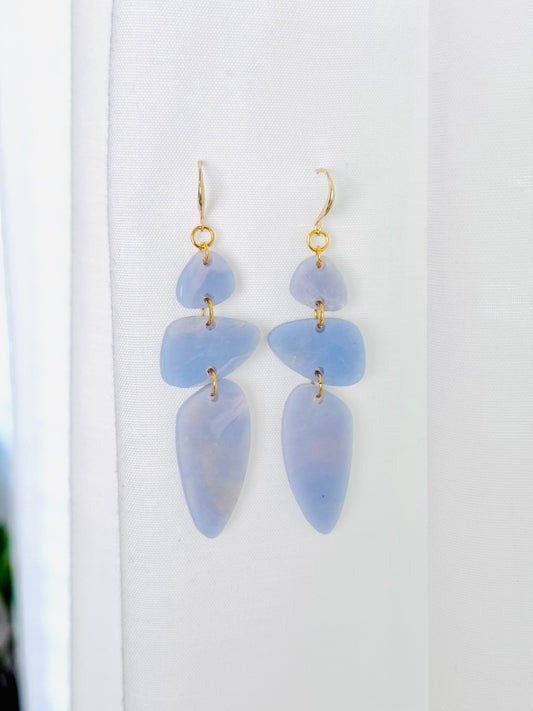 Pebble Stack Earrings- Dawn Blue