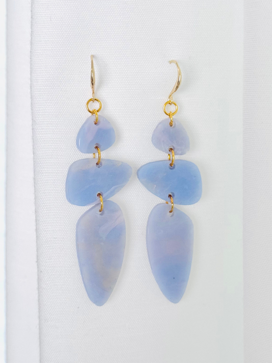 Pebble Stack Earrings- Dawn Blue