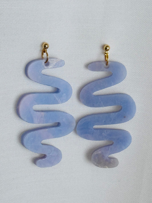 Squiggle Earrings- Dawn Blue