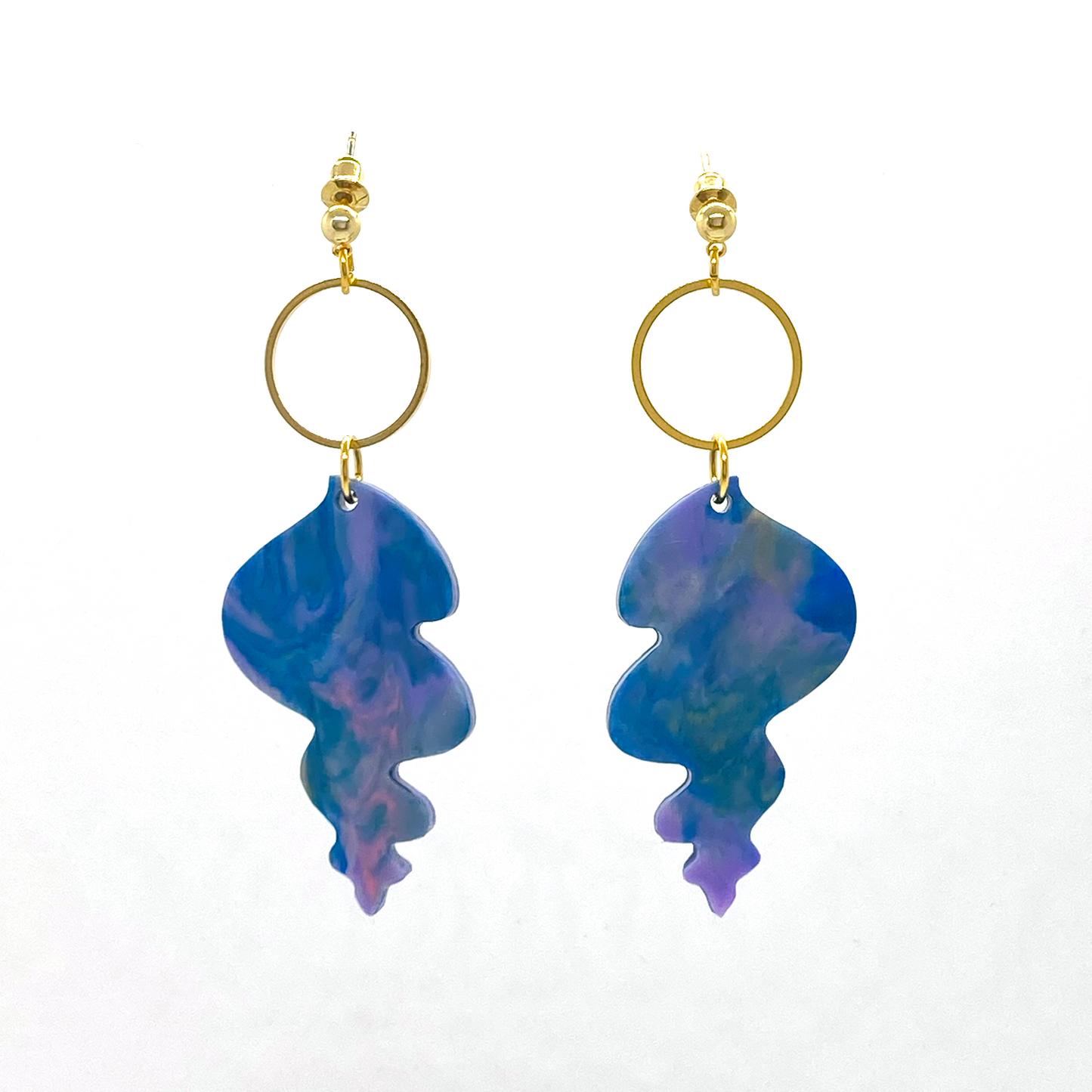 Abstract Shell Earrings- Abelone Shell Melange