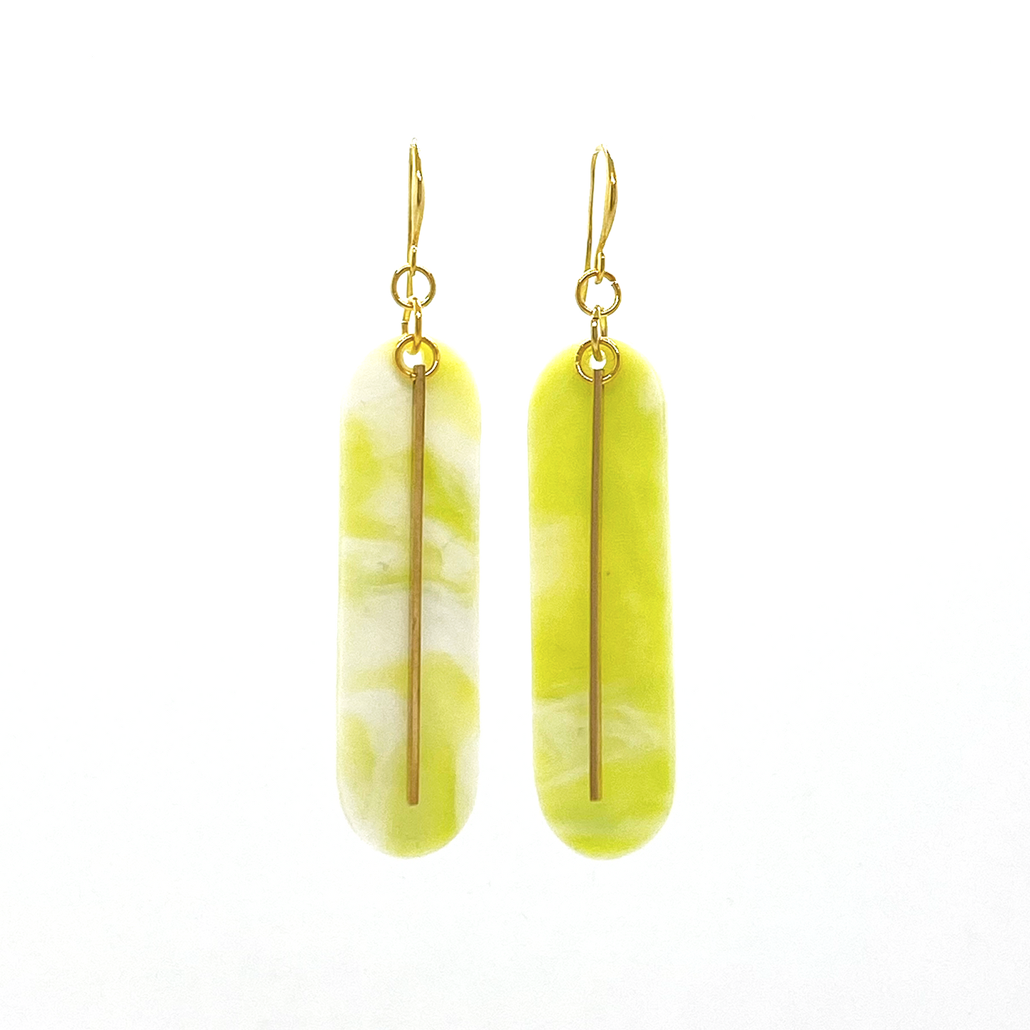 Oval Bar Earrings- Pastel Pistachio
