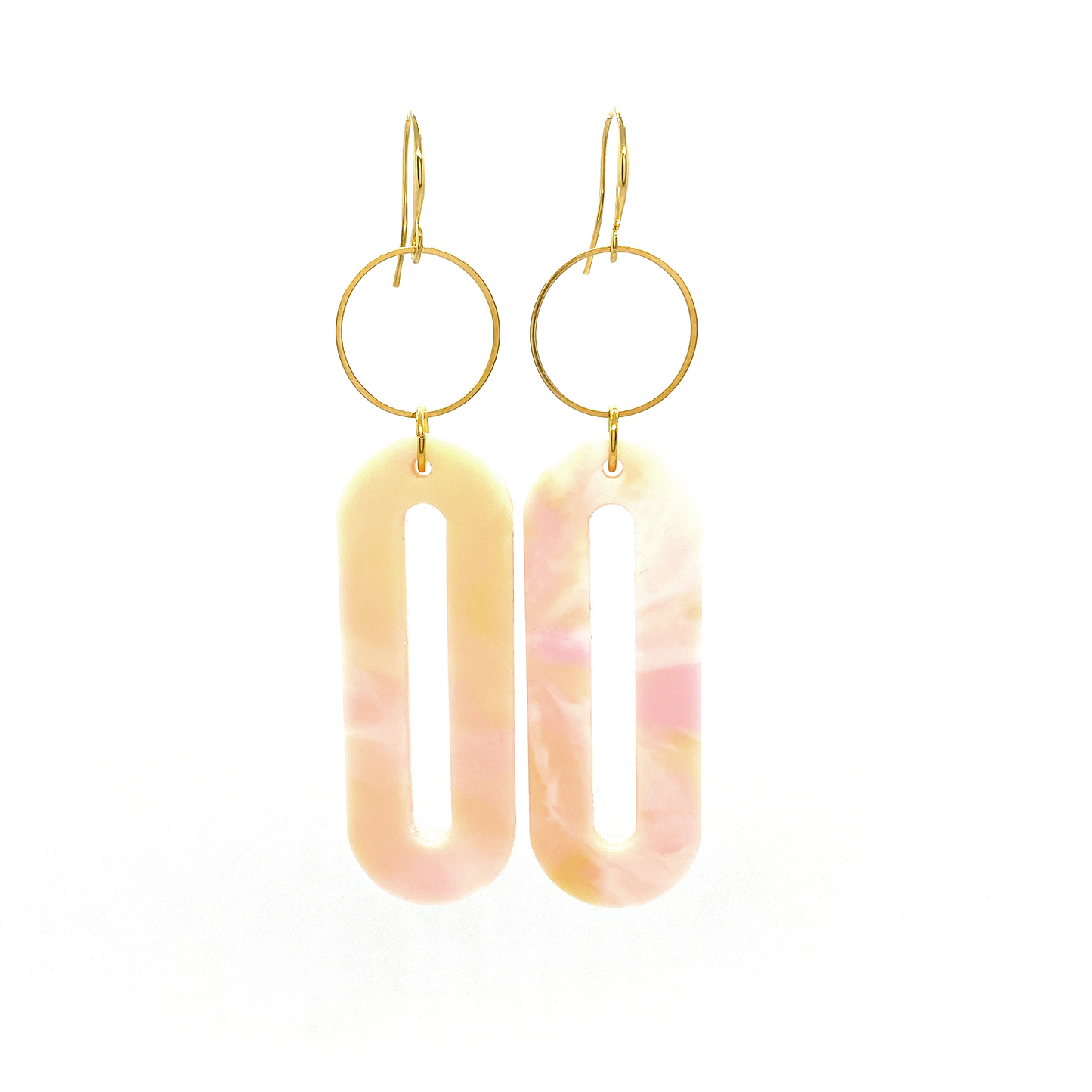 Halo Elliptical Earrings- Sorbet
