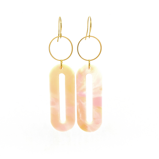 Halo Elliptical Earrings- Sorbet