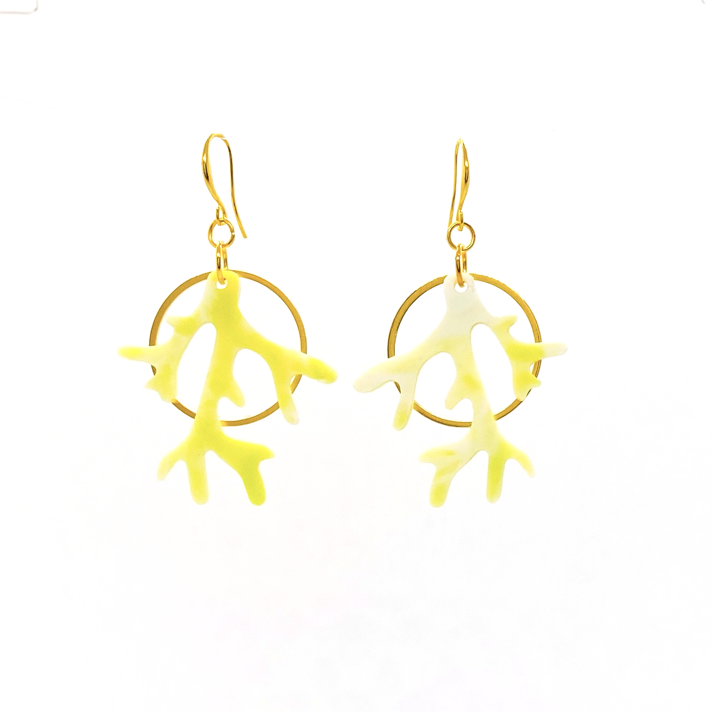 Mini Coral Halo Earrings- Pastel Pistachio
