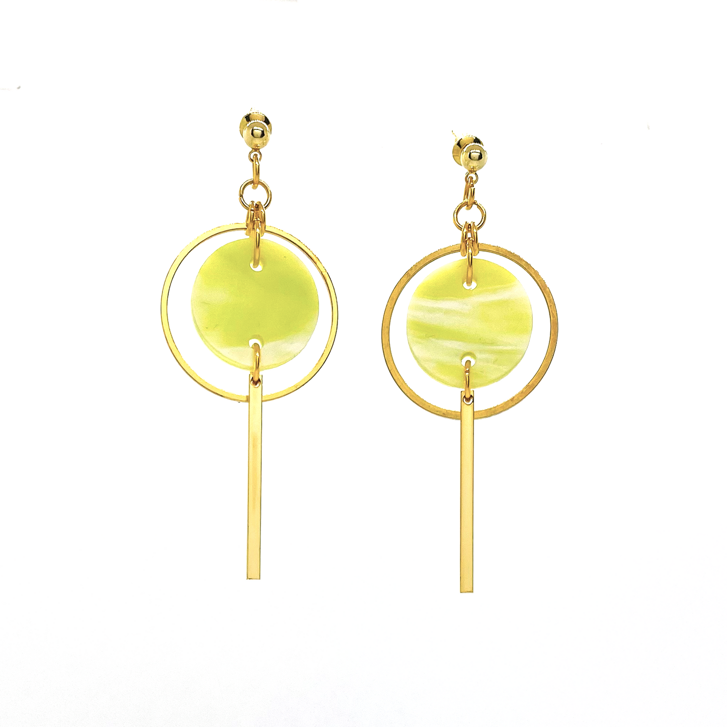 Mini Halo Earrings- Pastel Pistachio