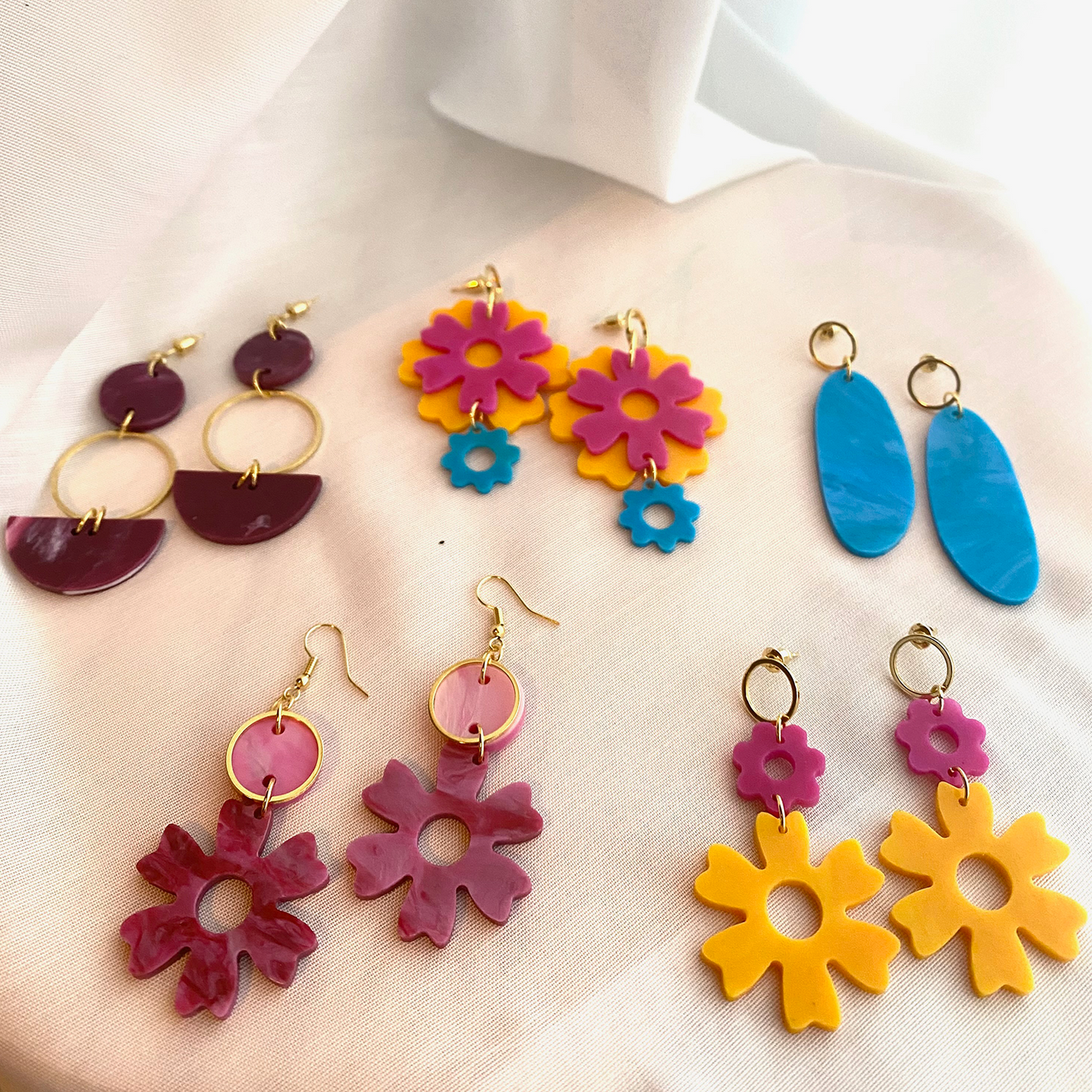 Bloom Earrings- Pink & Fuschia