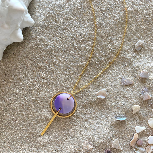 Mini Halo Necklace- Periwinkle Pearl