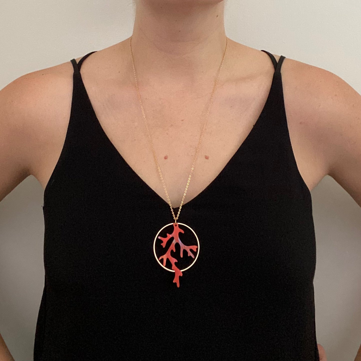 Coral Halo Necklace- Valencia