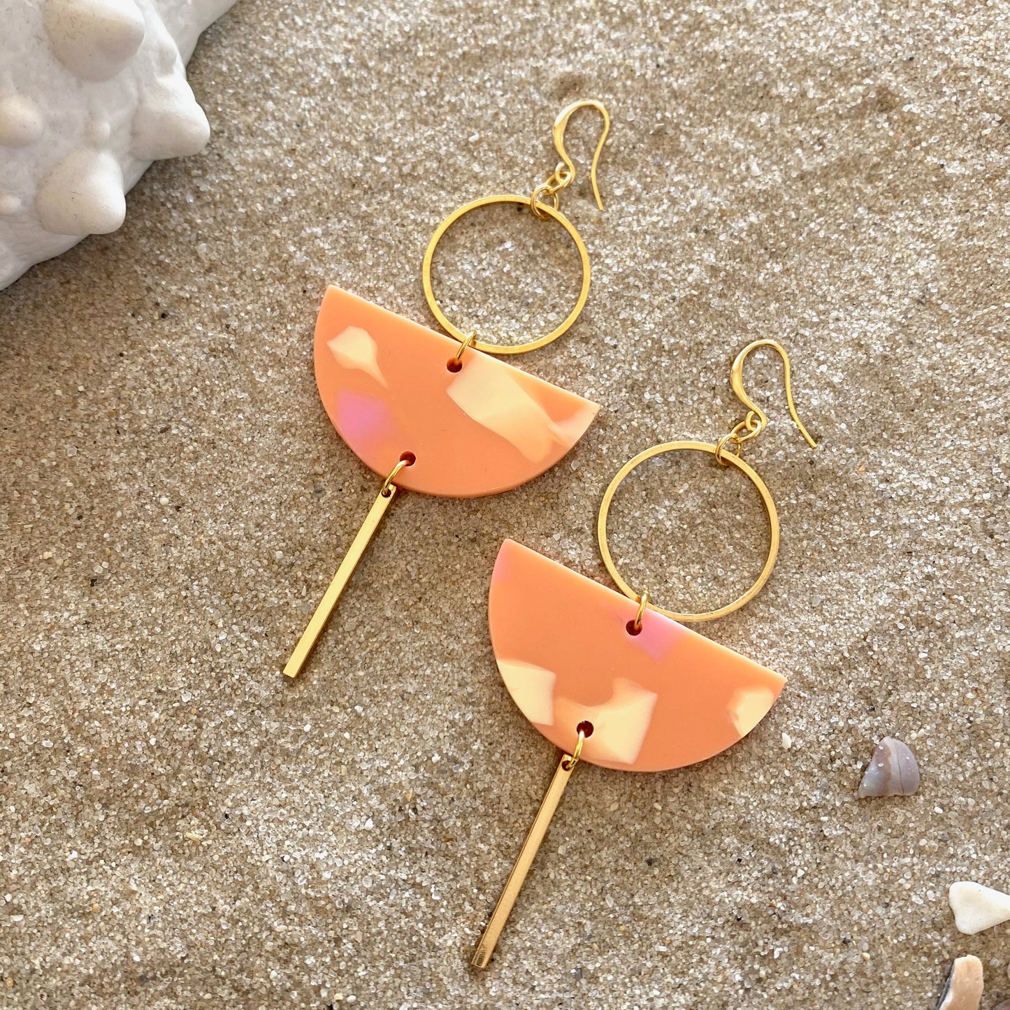 Eclipse Earrings- Peachy Terrazzo