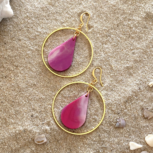 Drop Earrings- Tropical Pink