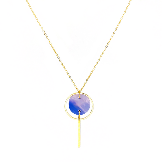 Mini Halo Necklace- Periwinkle Pearl