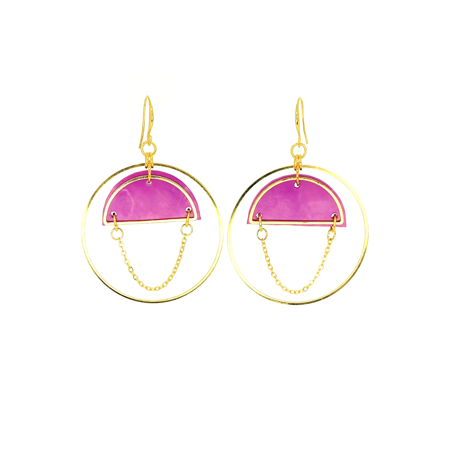 Lunar Sphere Earrings- Radiant Orchid