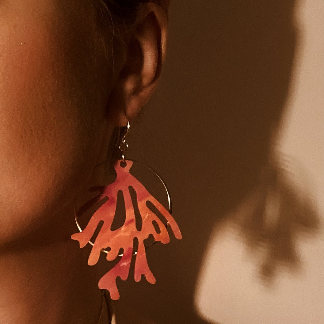 Coral on sale shaped earrings