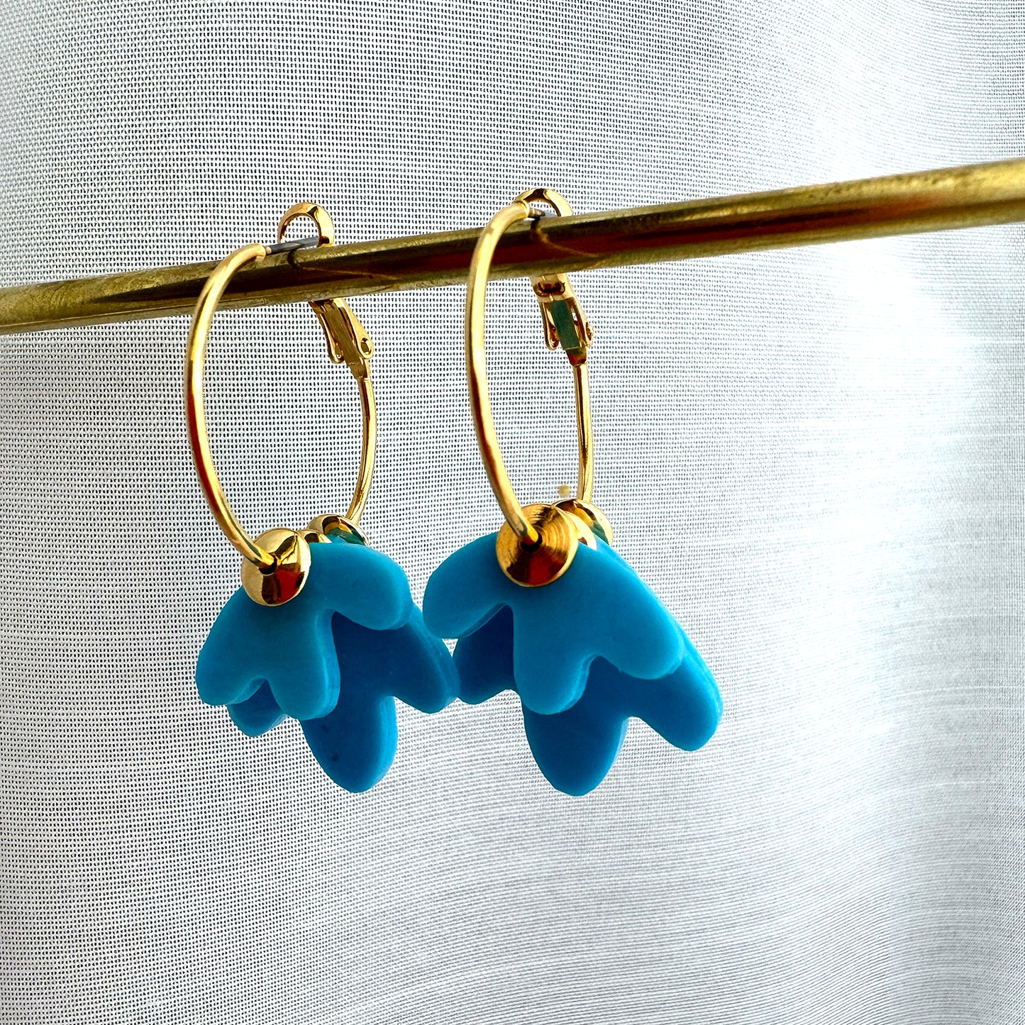 Mini Petal Stack Earrings- Turquoise