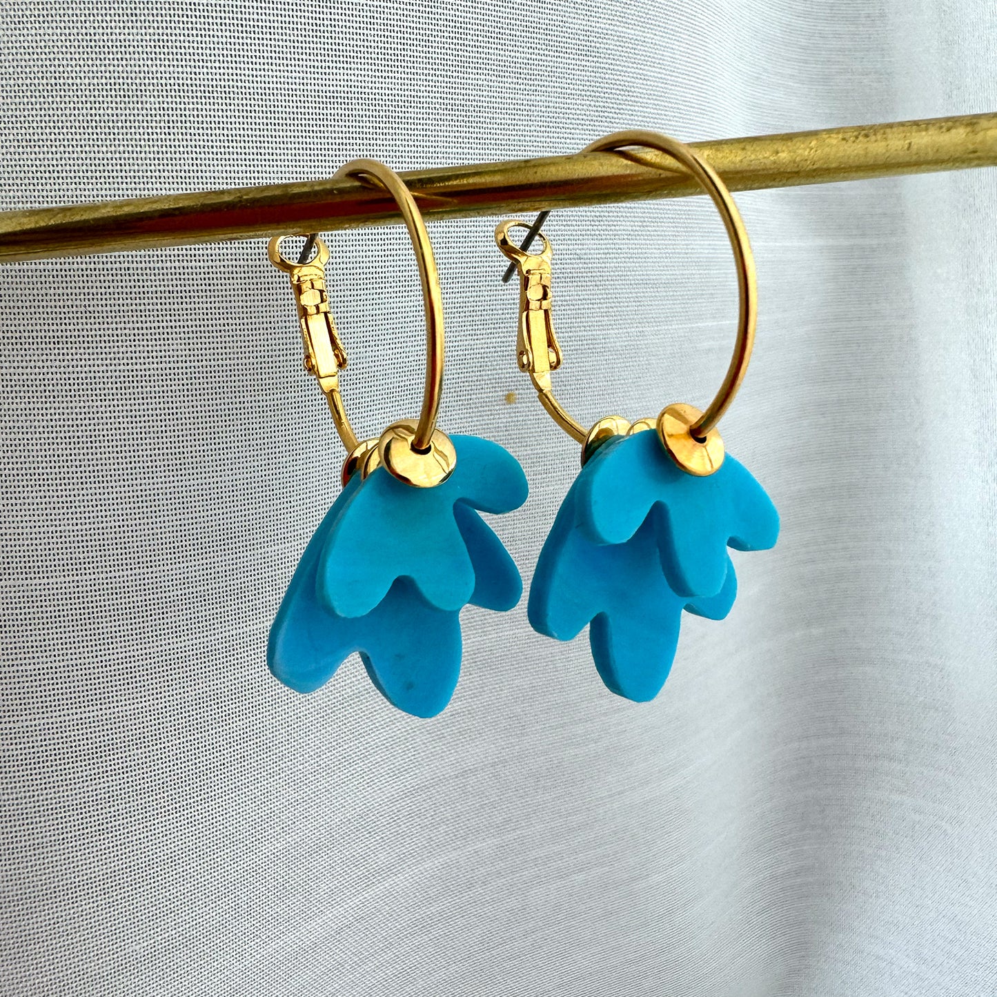 Mini Petal Stack Earrings- Turquoise