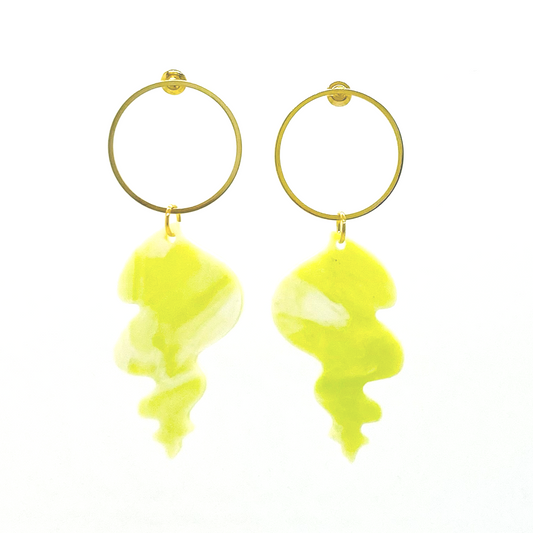 Abstract Shell Earrings- Pastel Pistachio