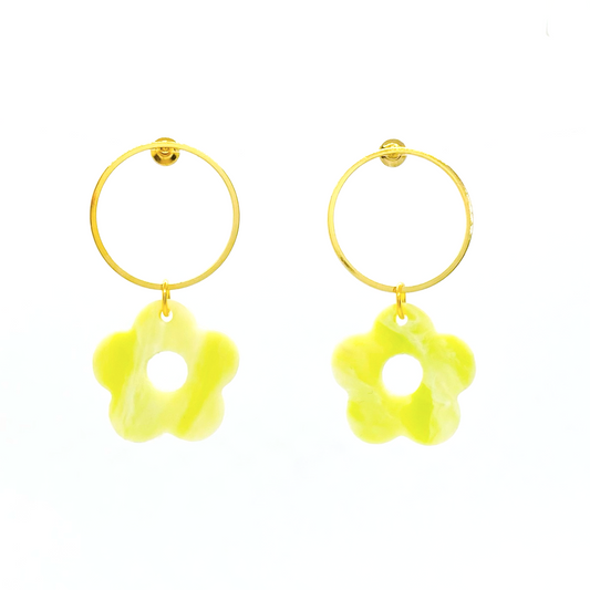 Flower Power Earrings- Pastel Pistachio