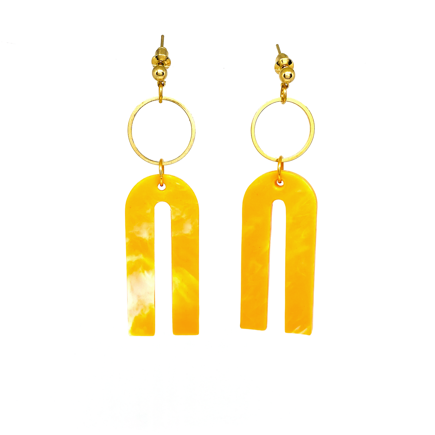 Magneto Earrings (S)- Saffron Yellow