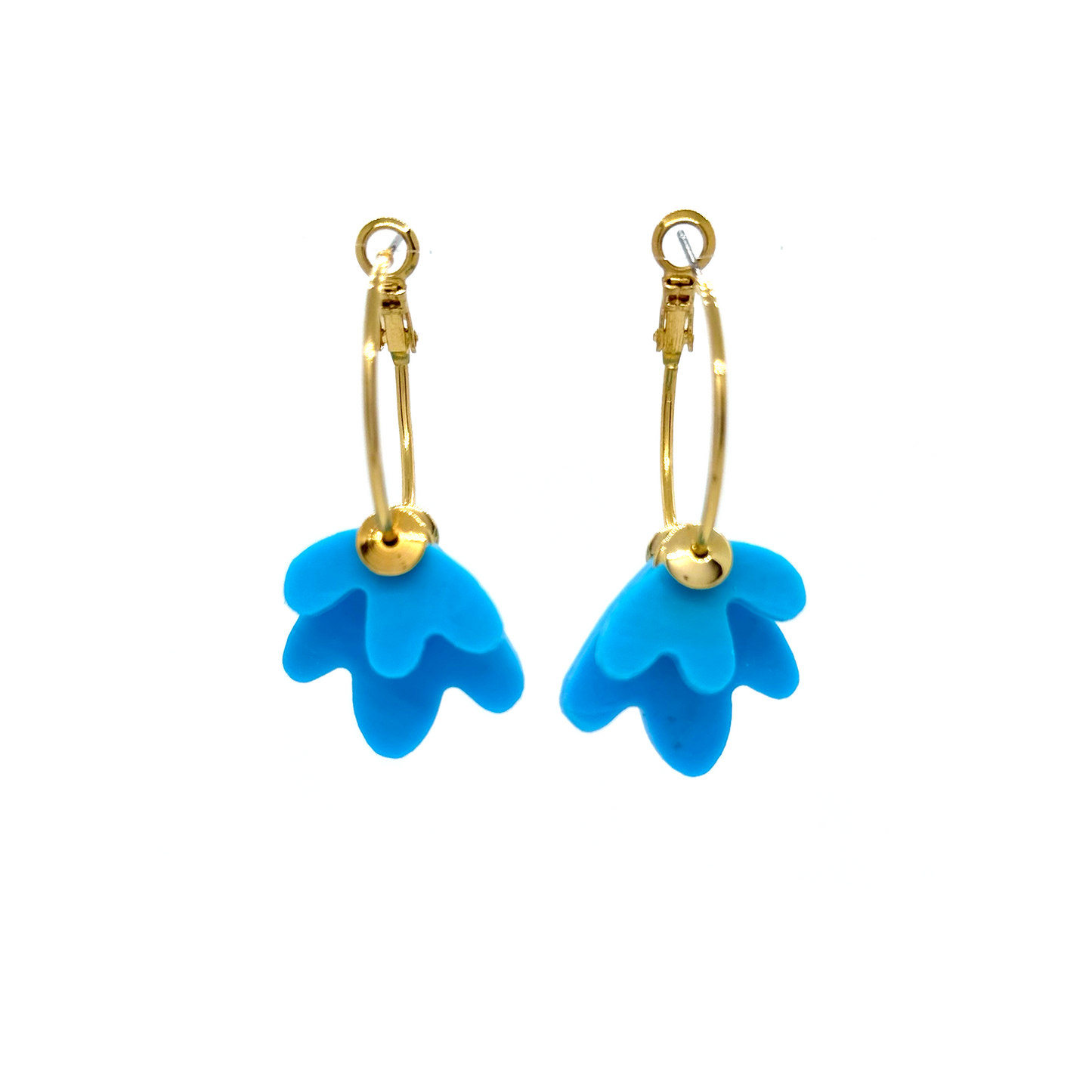 Mini Petal Stack Earrings- Turquoise