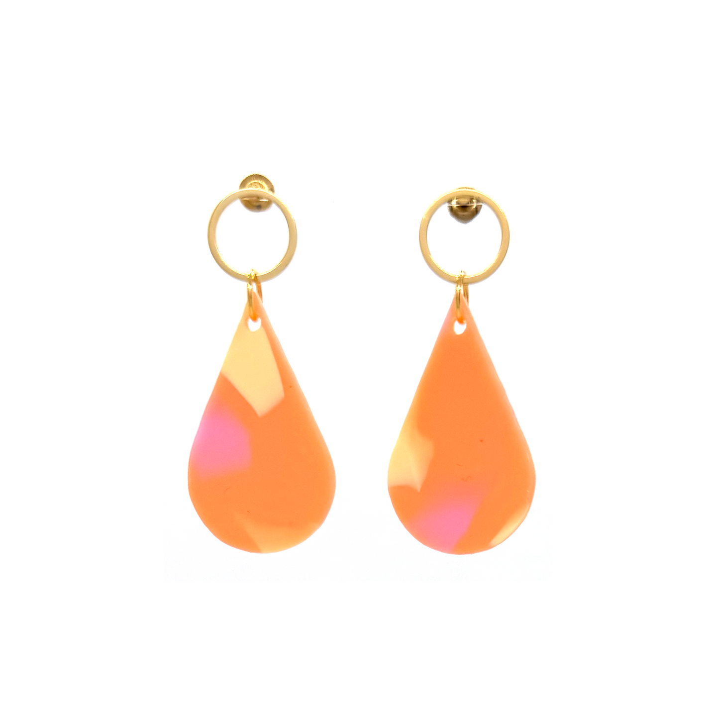 Tear Drop Earrings- Peachy Terrazzo