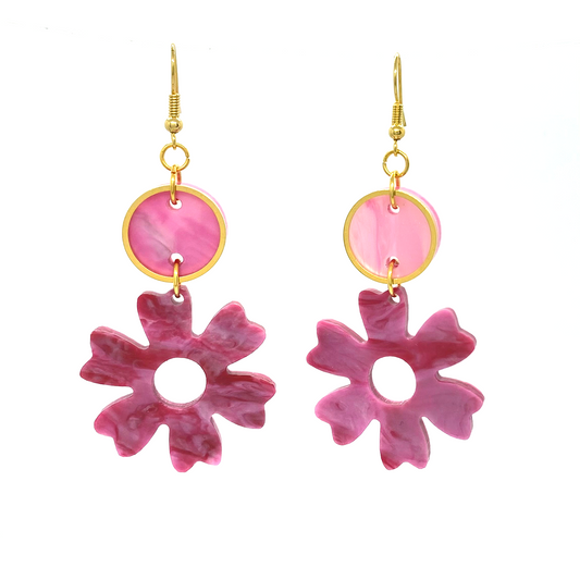 Bloom Earrings- Pink & Fuschia