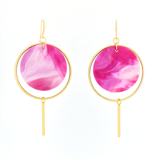 Halo Earrings- Tropical Pink