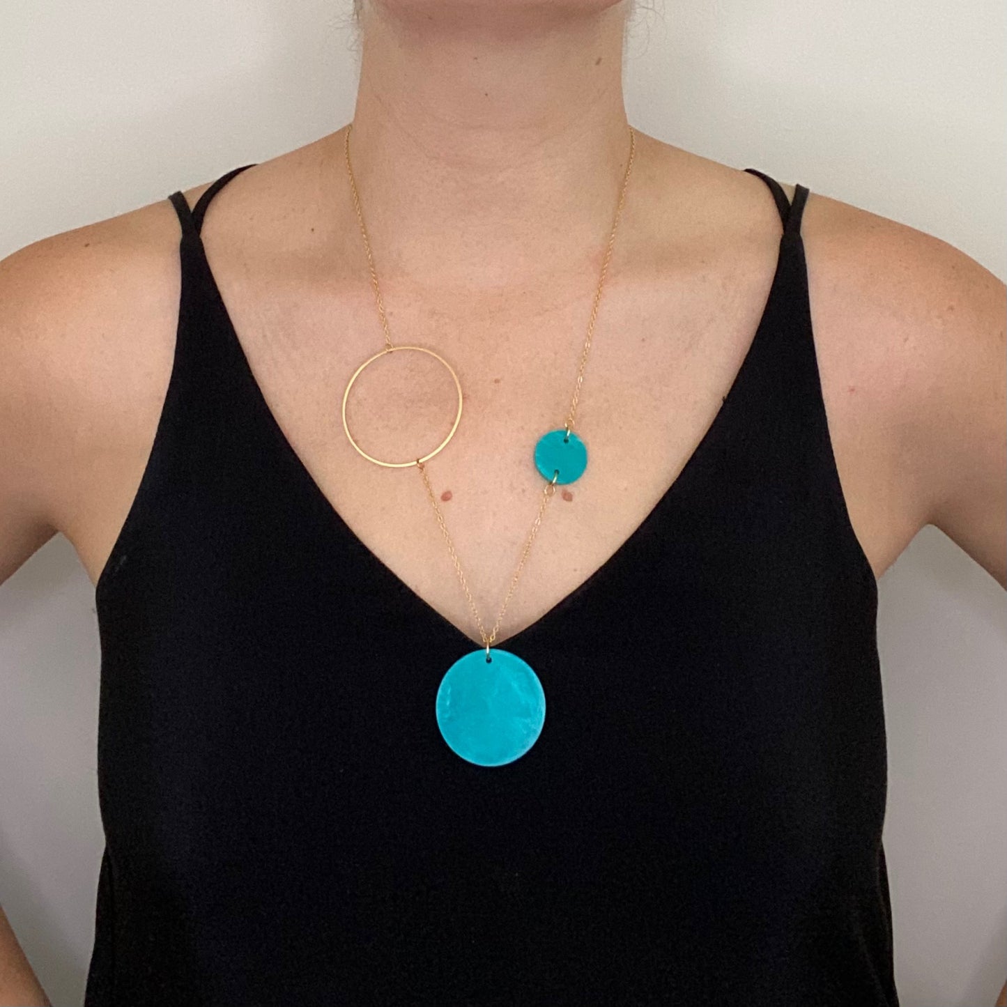 Constellation Necklace- Teal Green Marble