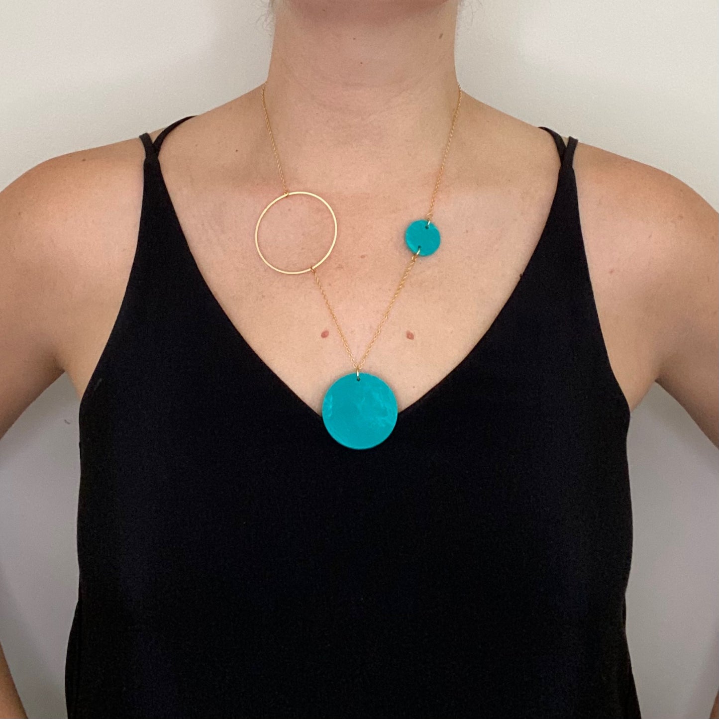 Constellation Necklace- Teal Green Marble