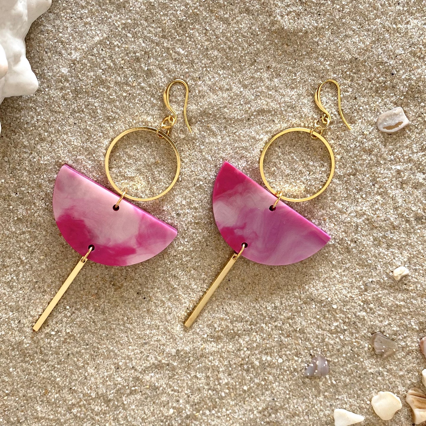 Eclipse Earrings- Tropical Pink