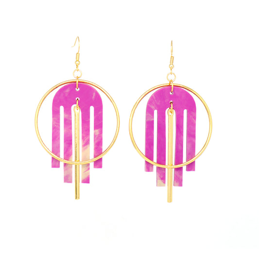 Arch Deco Earrings- Radiant Orchid
