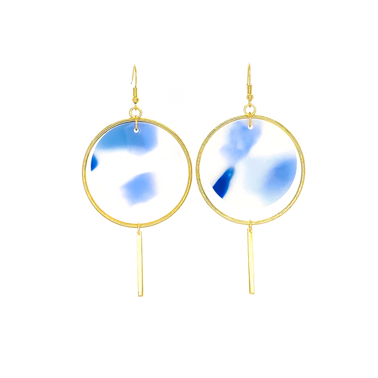Halo Earrings- Frosted Delft