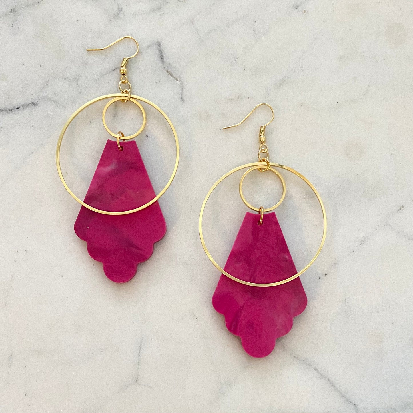 Deco Earrings- Magenta