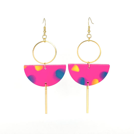 Eclipse Earrings- Pink Confetti