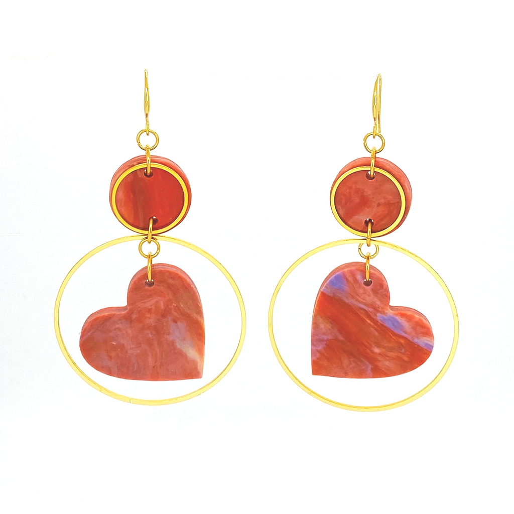 Solar Heart Earrings- Valencia